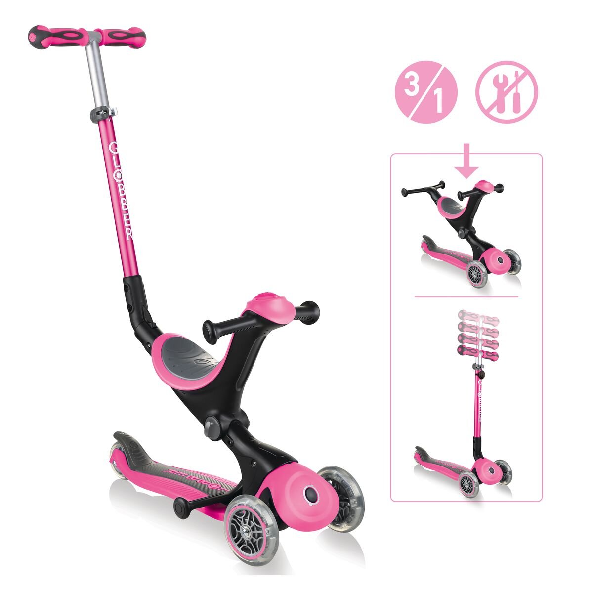 Authentic Sports Globber Go-Up Deluxe pink