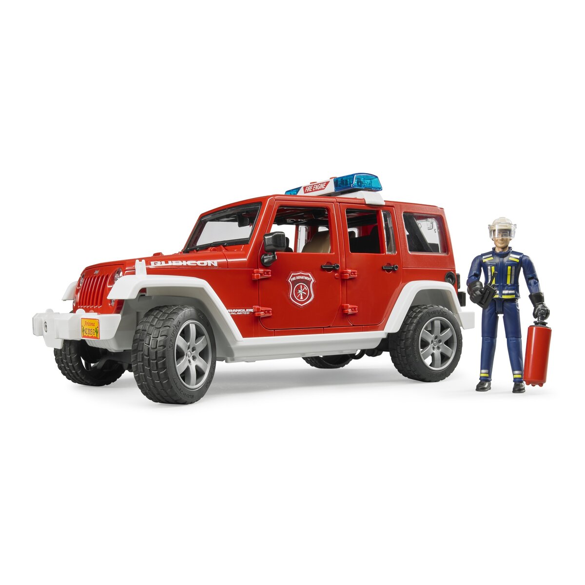 BRUDER® 02528 Jeep Wrangler Unlimited Rubicon Feuerwehr-Einsatzfahrzeug mit Figur