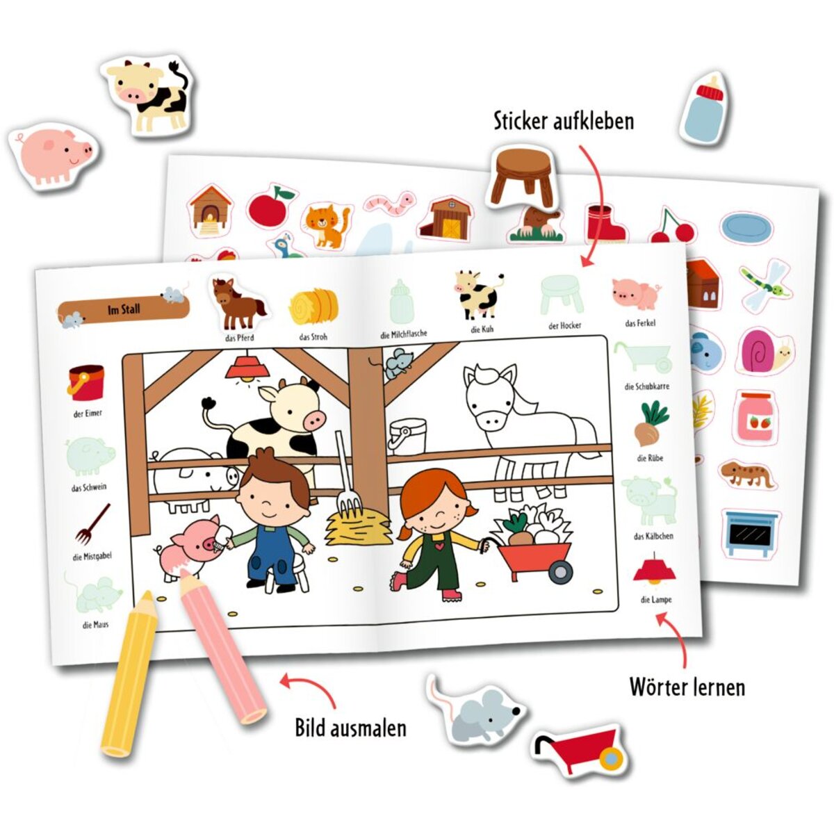 Coppenrath Verlag Mein 1. Sticker-Malbuch: Bauernhof - Mini-Künstler