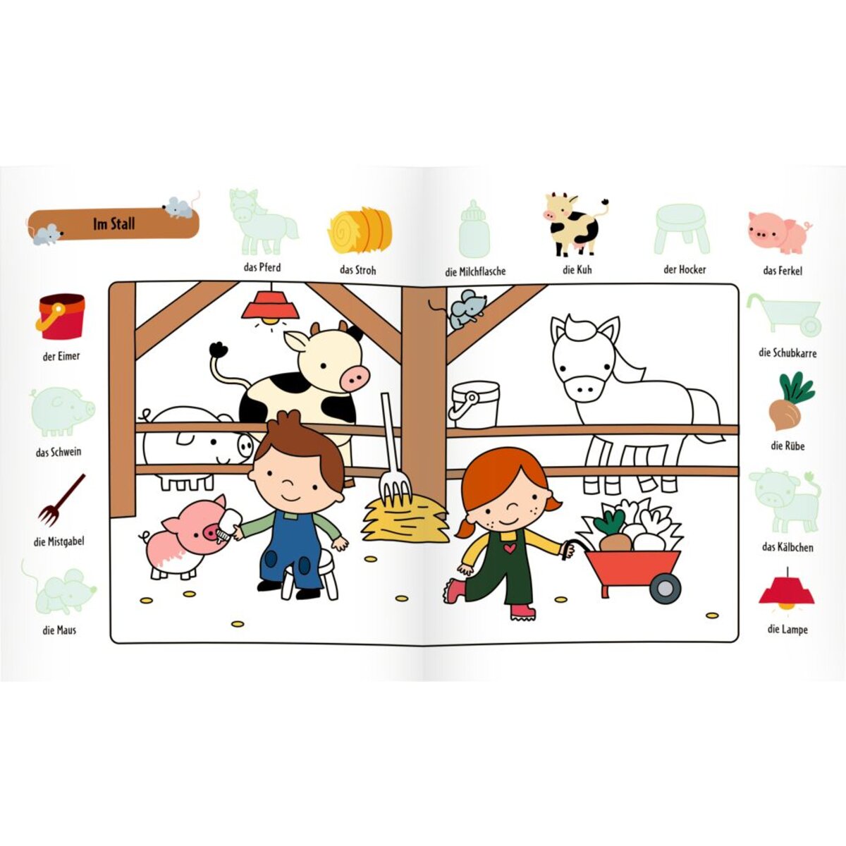Coppenrath Verlag Mein 1. Sticker-Malbuch: Bauernhof - Mini-Künstler