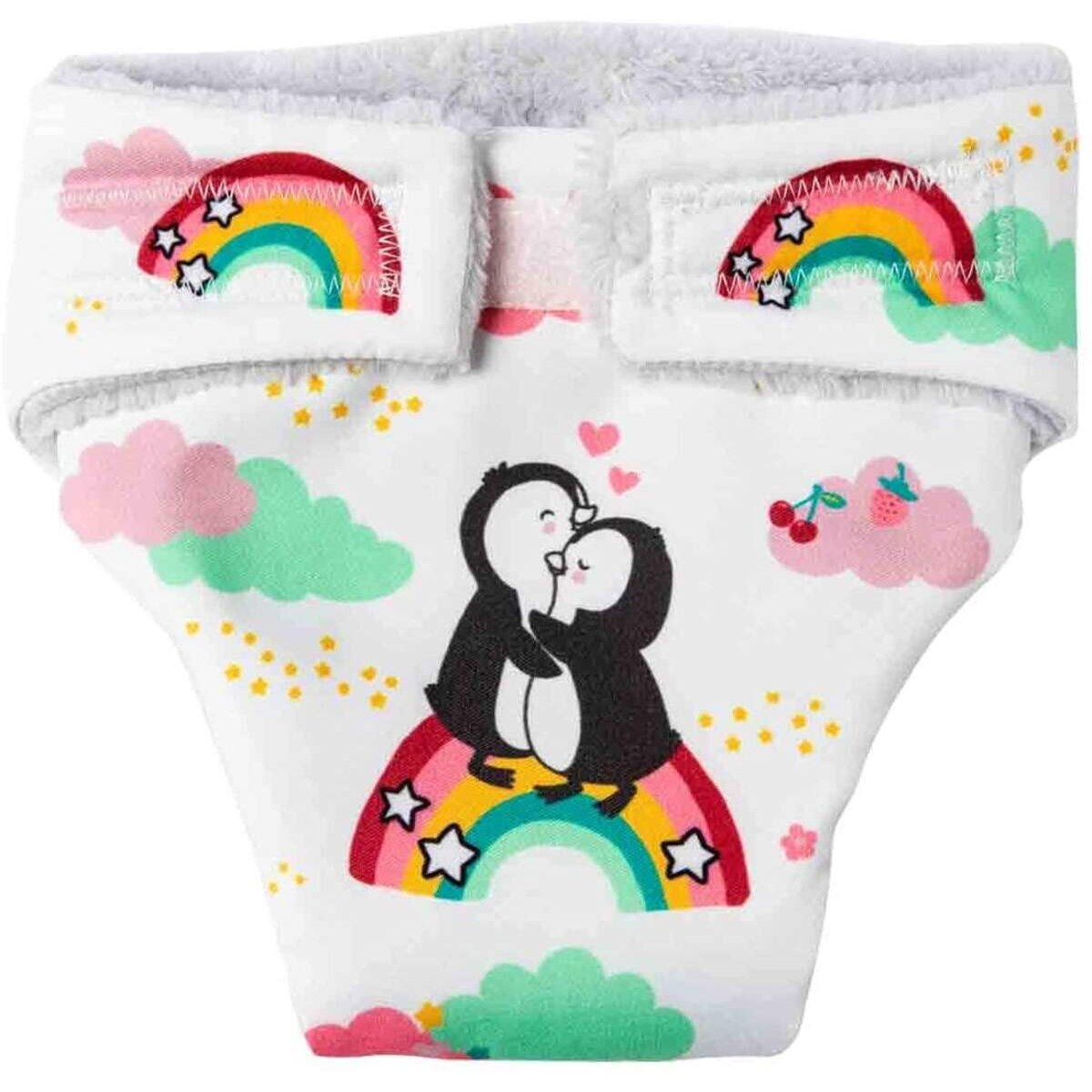 Heless 120 - Stoff-Windeln für Puppen im Pinguin Pünktchen Design, Größe 35 - 45 cm