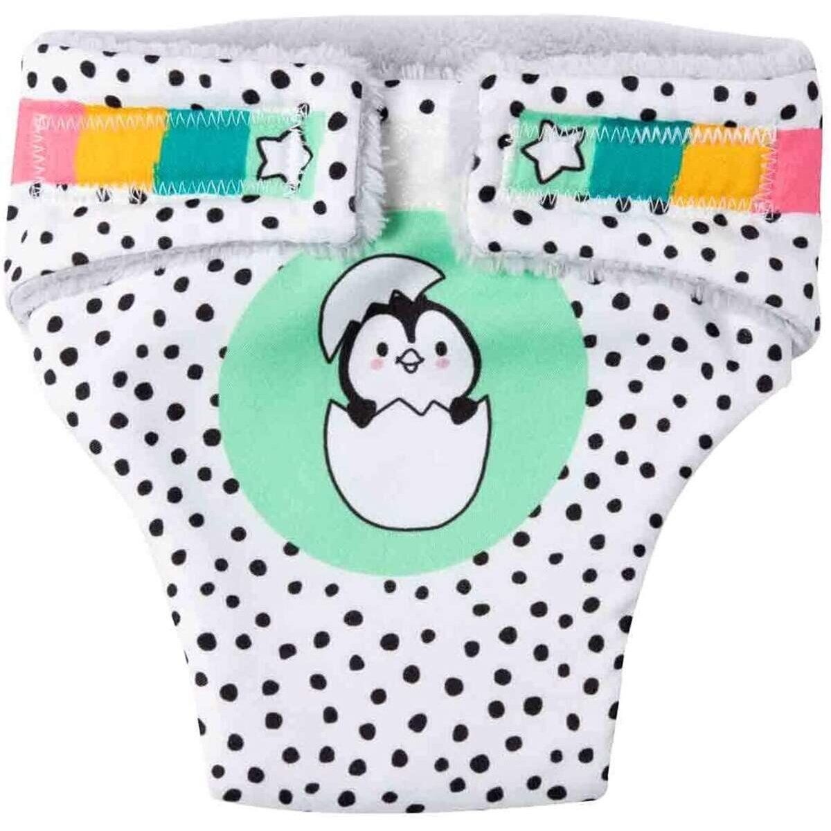 Heless 120 - Stoff-Windeln für Puppen im Pinguin Pünktchen Design, Größe 35 - 45 cm