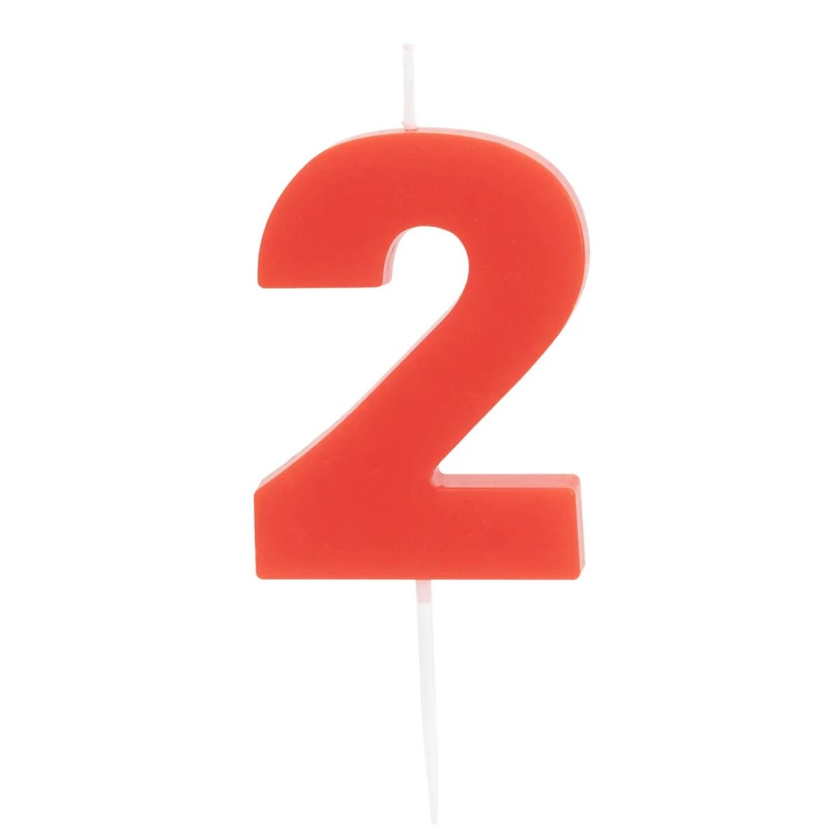 Idena Zahlenkerze - "2", rot