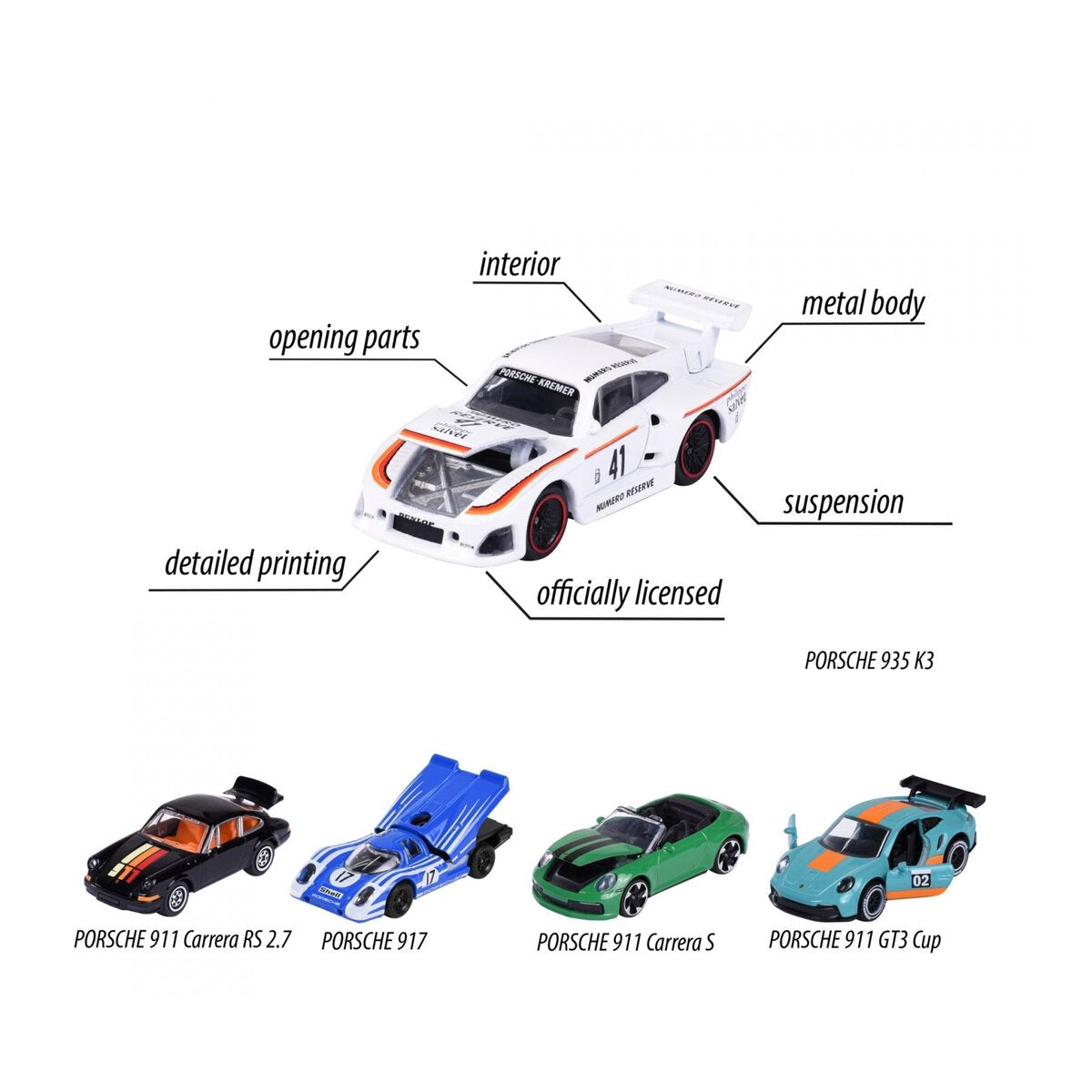 Majorette Porsche Motorsport 5 Pieces Giftpack