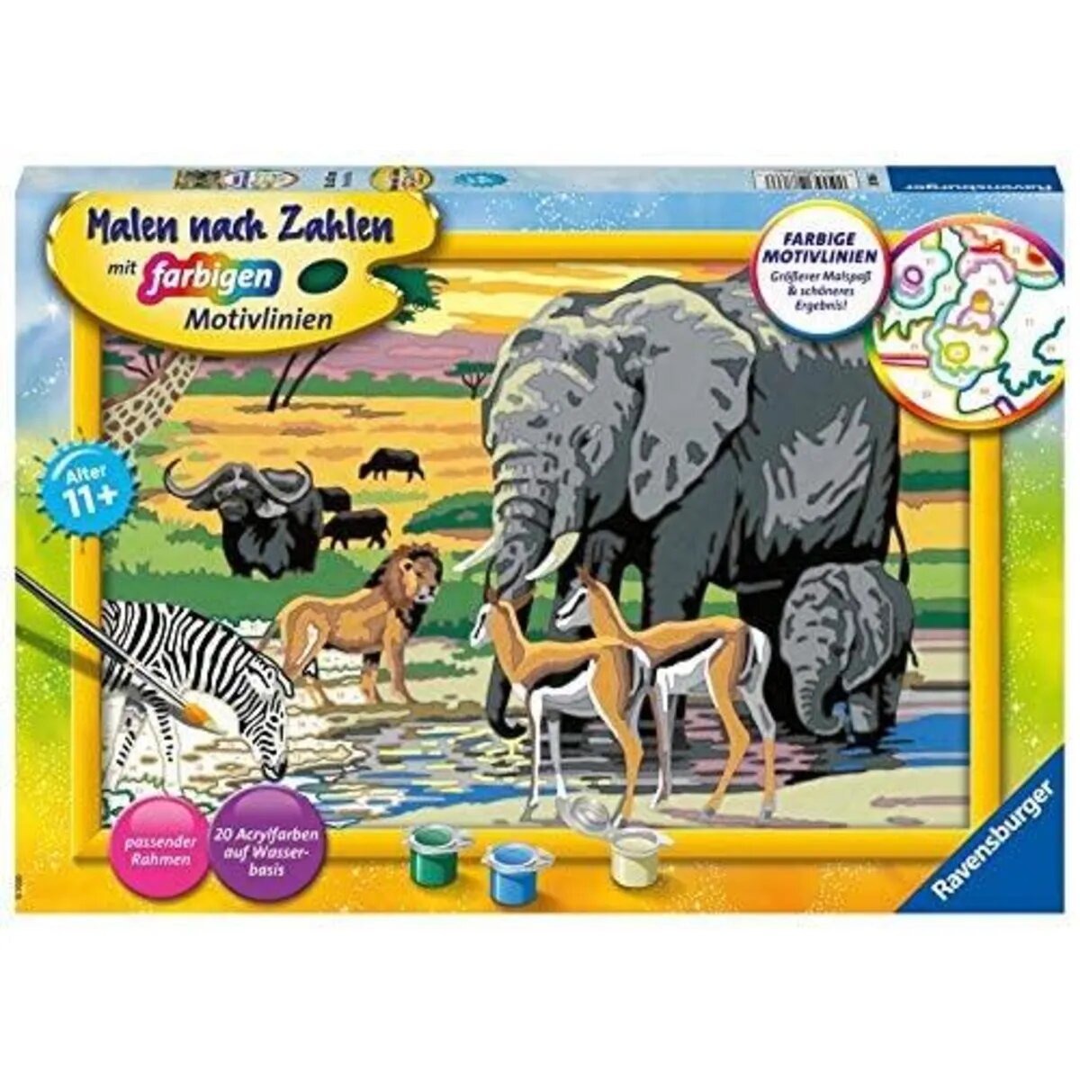 Ravensburger CreArt, Malen nach Zahlen - Tiere in Afrika