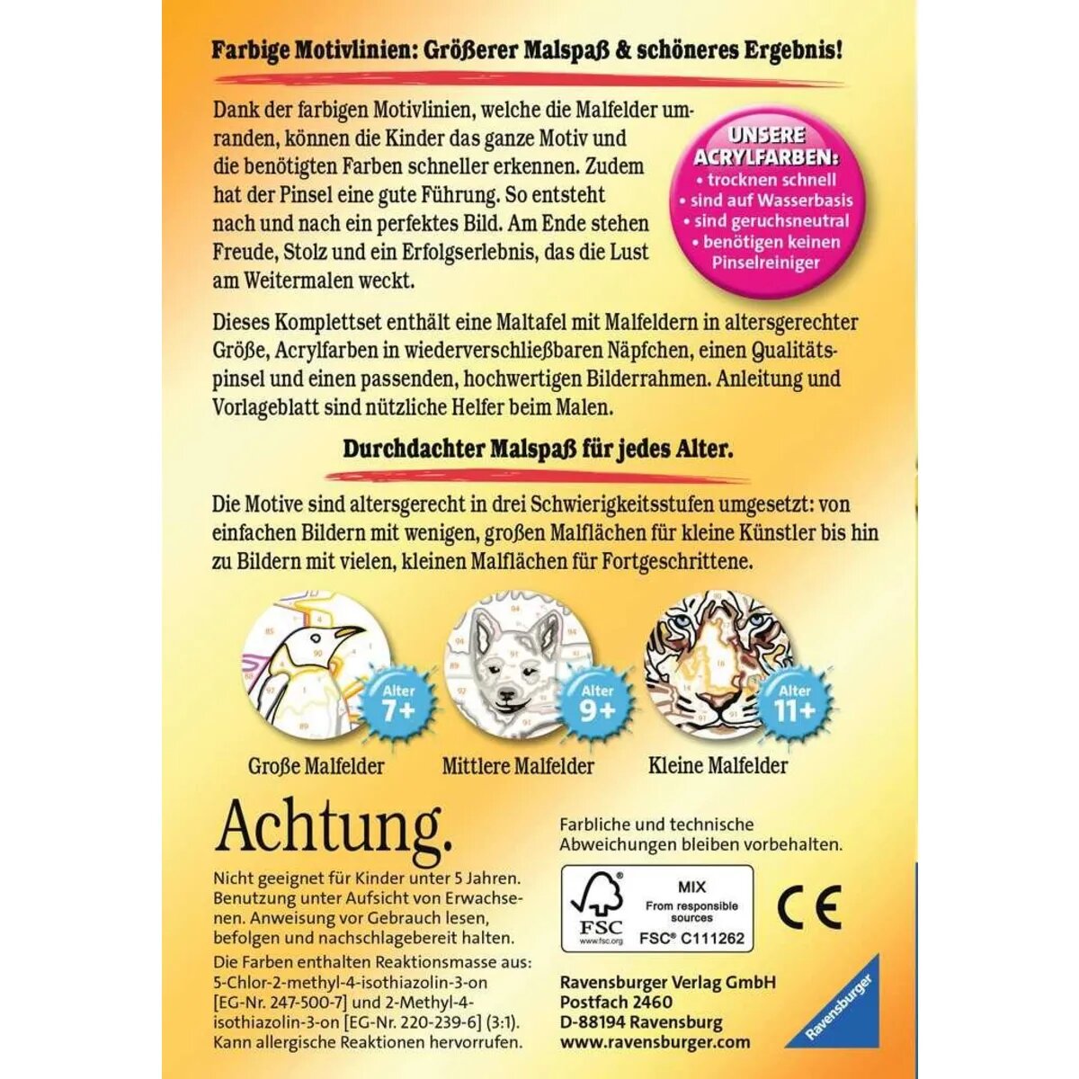 Ravensburger CreArt, Malen nach Zahlen - Kleiner Igel
