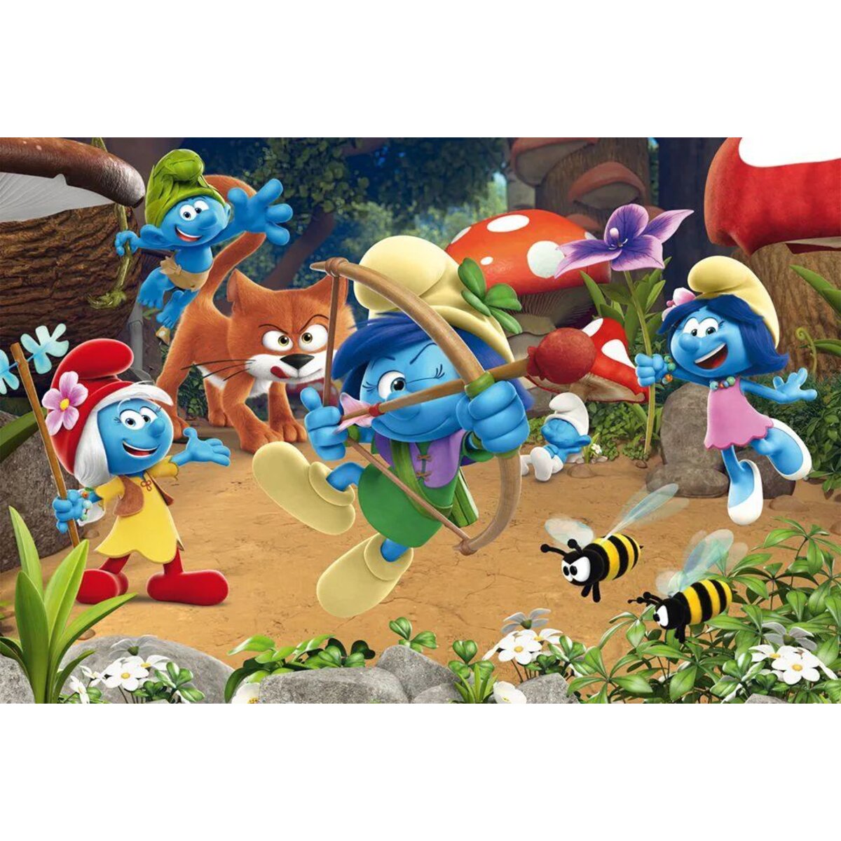 Schmidt Spiele Puzzle - Azrael in Schlumpfhausen, 60 Teile, mit Add-on (2 Figuren)