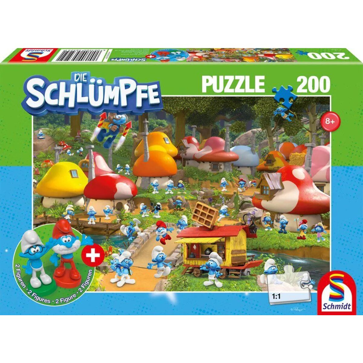 Schmidt Spiele Puzzle - In Schlumpfhausen, 200 Teile, mit Add-on (2 Figuren)
