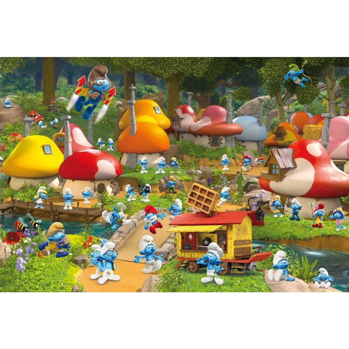 Schmidt Spiele Puzzle - In Schlumpfhausen, 200 Teile, mit Add-on (2 Figuren)