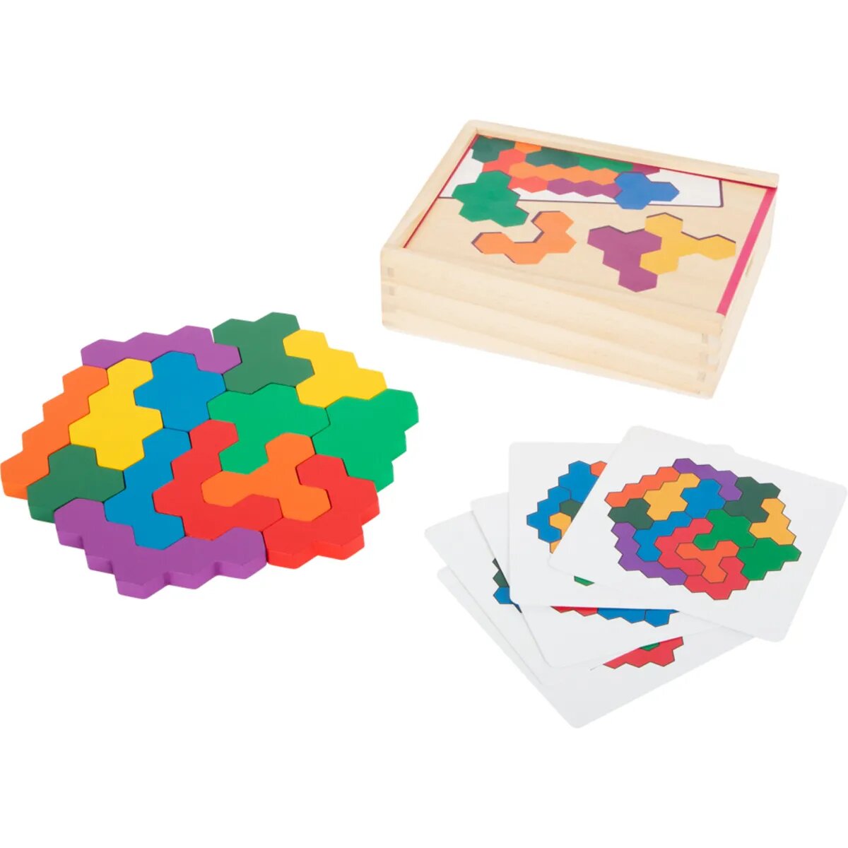 small foot Lernspiel Holzpuzzle Hexagon