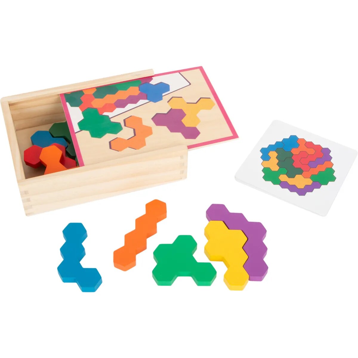 small foot Lernspiel Holzpuzzle Hexagon