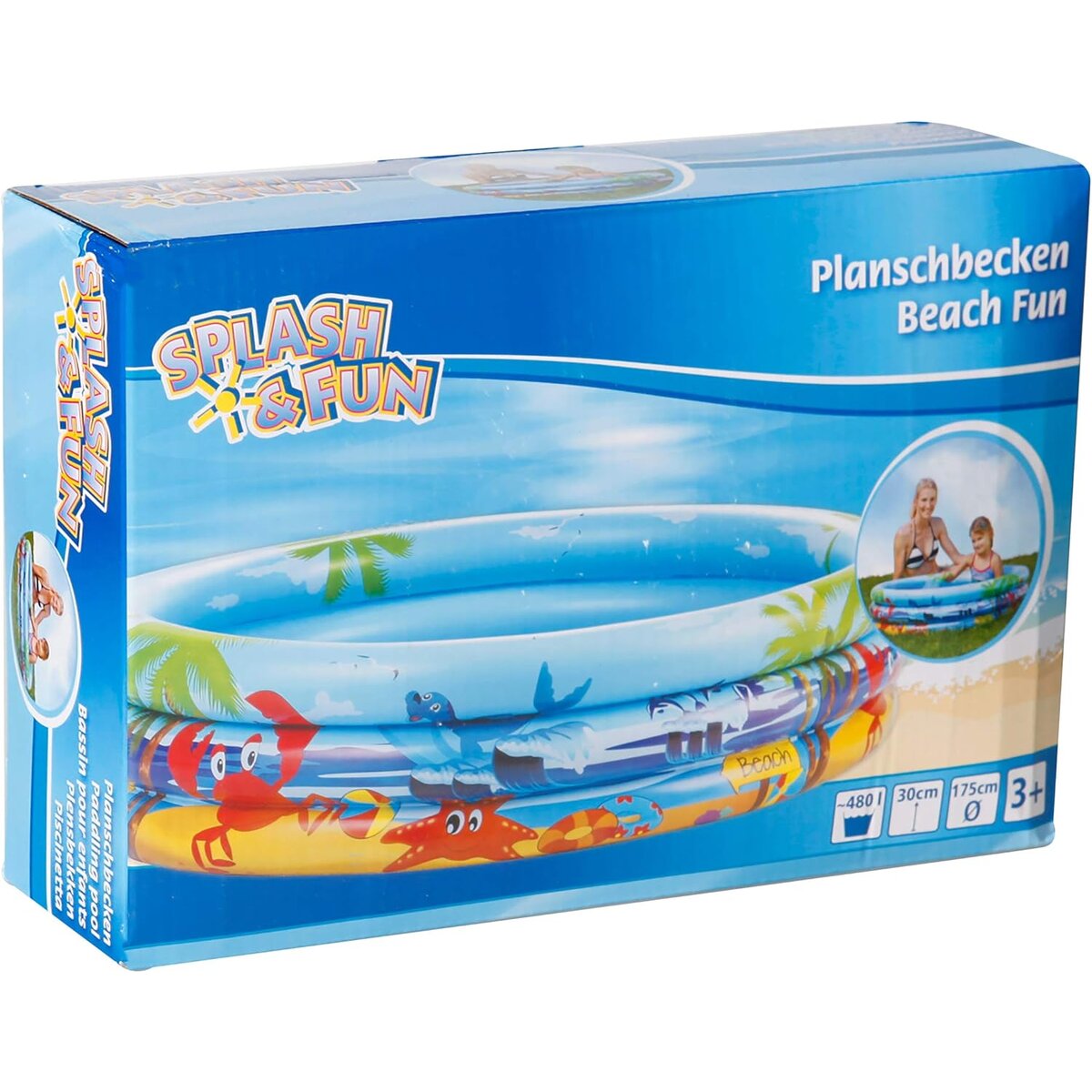 Splash & Fun Planschbecken Beach Fun, 175 cm
