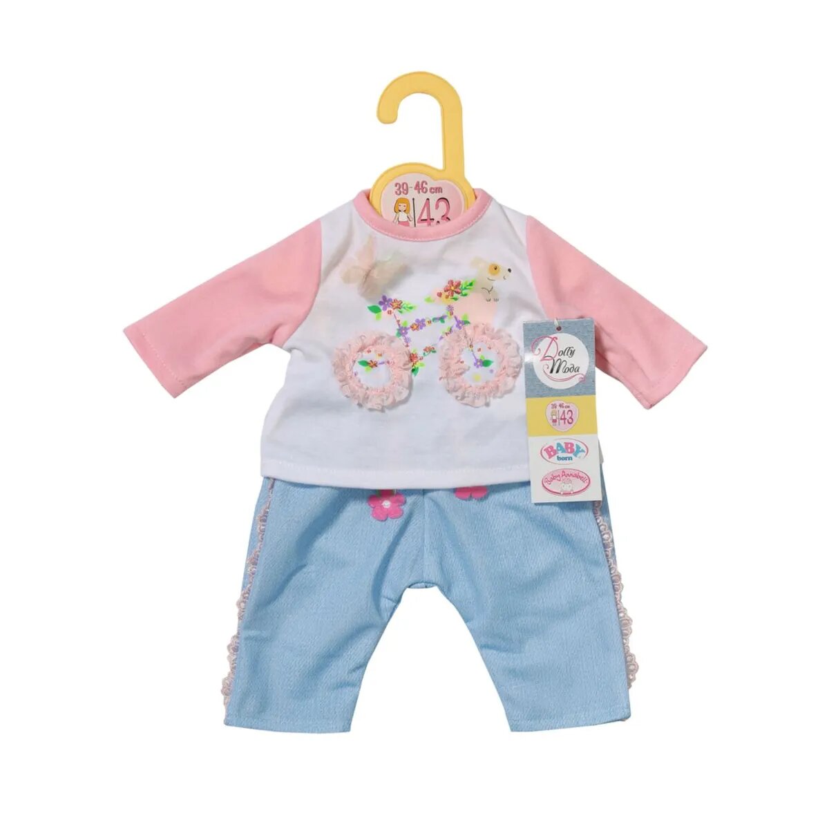 Dolly Moda Shirt + Hose Fahrrad 43 cm