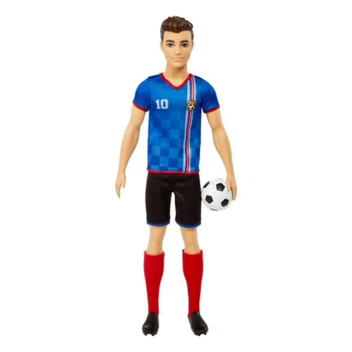 Barbie Ken Fußballspieler-Puppe, kurze Haare, Trikot mit der Nummer 10, Fußball