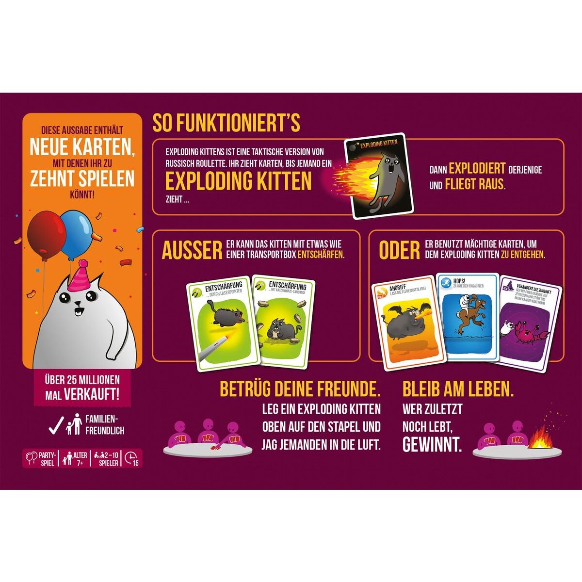 Asmodee Exploding Kittens Party-Pack