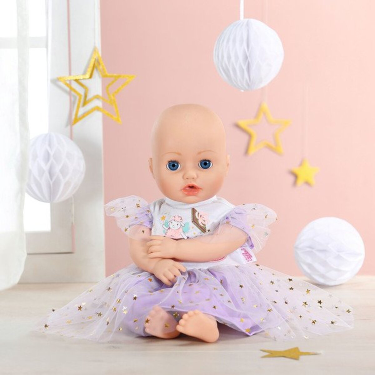 Baby Annabell® Tütü Kleid lila mit Sternen 43cm