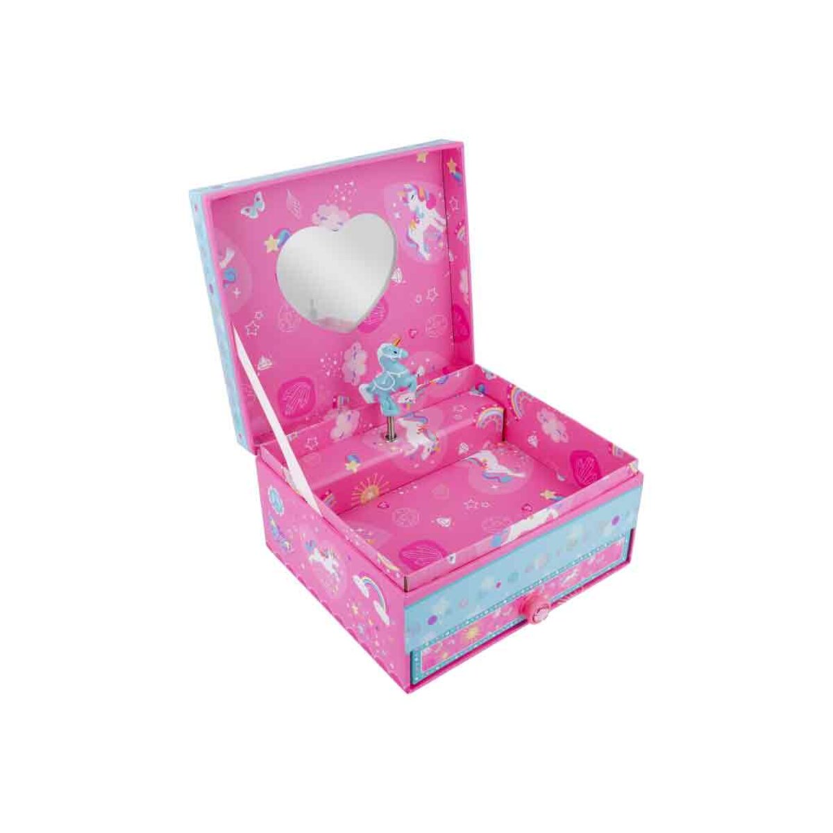 bb Klostermann Spieluhr Eckig mit Schublade rosa Pegasus