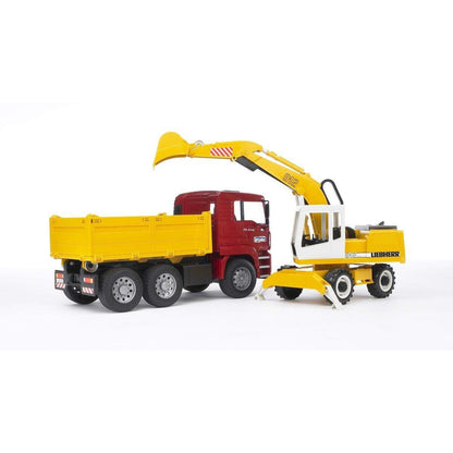 BRUDER® 2751 MAN TGA Kipp-LKW und Liebherr Schaufelbagger