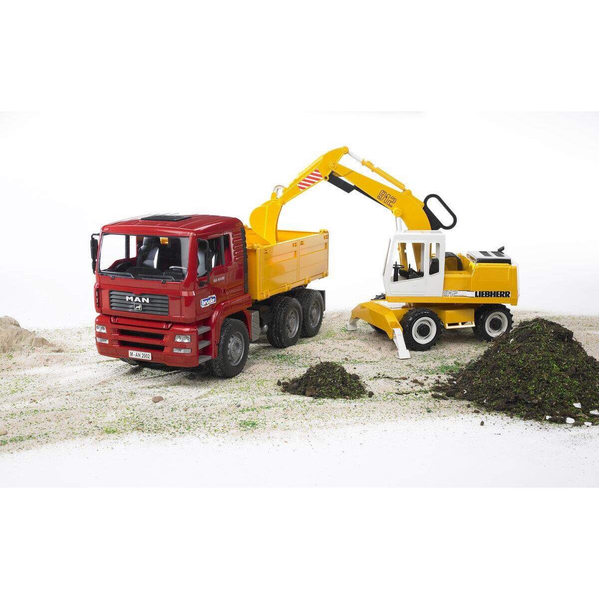 BRUDER® 2751 MAN TGA Kipp-LKW und Liebherr Schaufelbagger