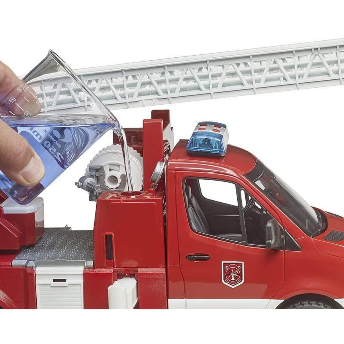 BRUDER® 02673MB Sprinter Feuerwehr mit Drehleiter, Pumpe und Light & Sound Modul