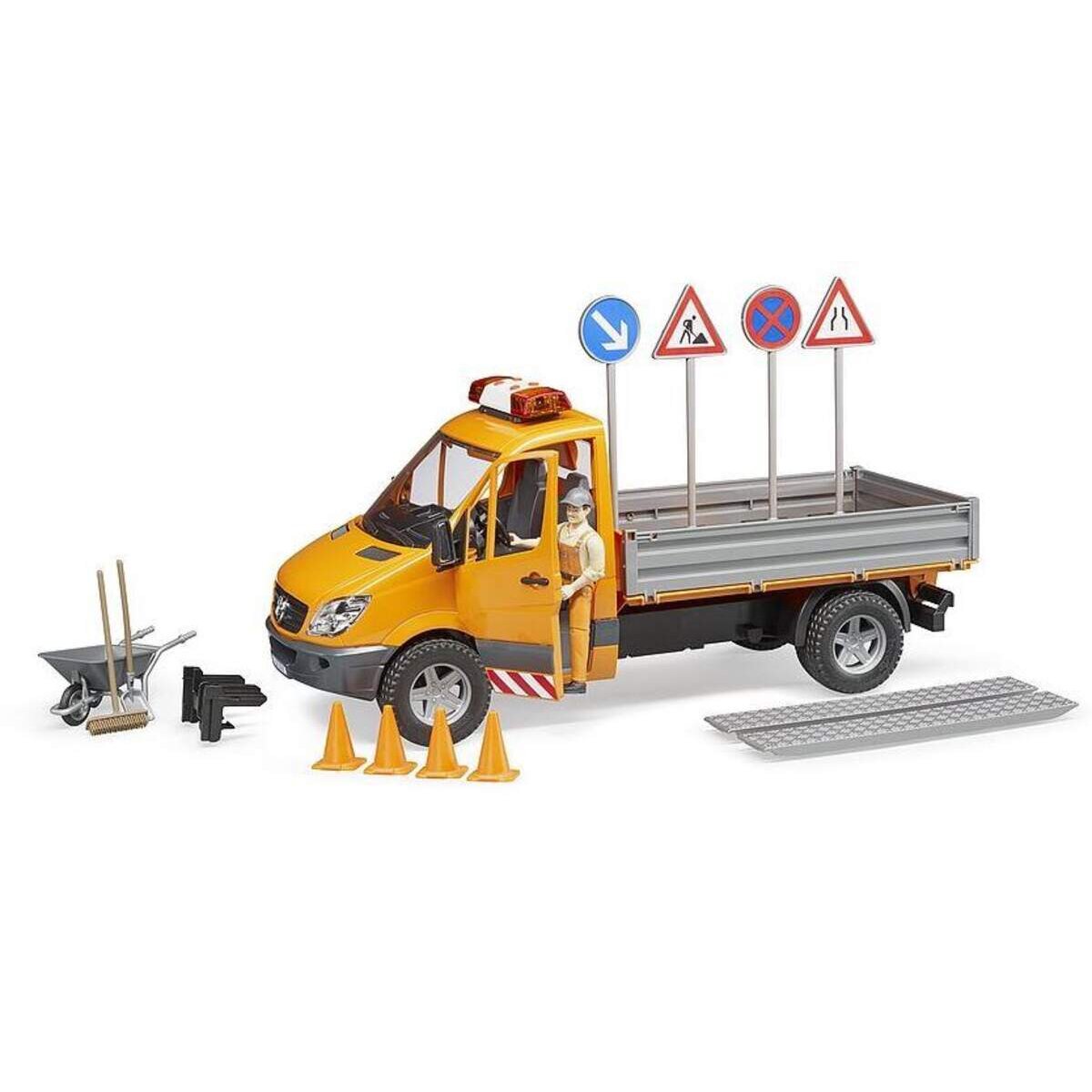 BRUDER® 02537 Mercedes-Benz Sprinter Kommunal mit Light & Sound Module, Fahrer und Zubehör