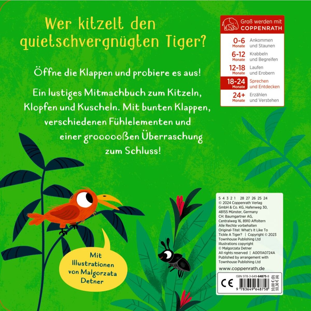Coppenrath Verlag Wer kitzelt den Tiger? Klappen, Fühlen, Killekille!