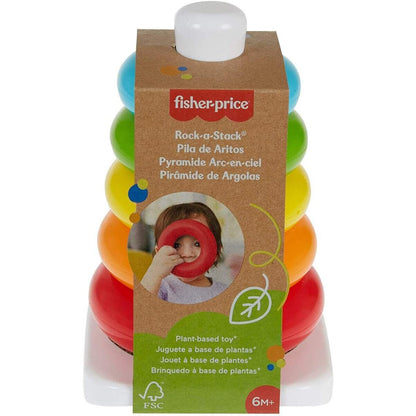 Fisher-Price Eco Farbring Pyramide, Stapelspiel, 100% Bio-Kunststoff