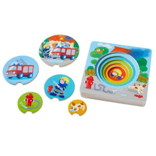 HABA 303252 Holzpuzzle Feuerwehr-Einsatz