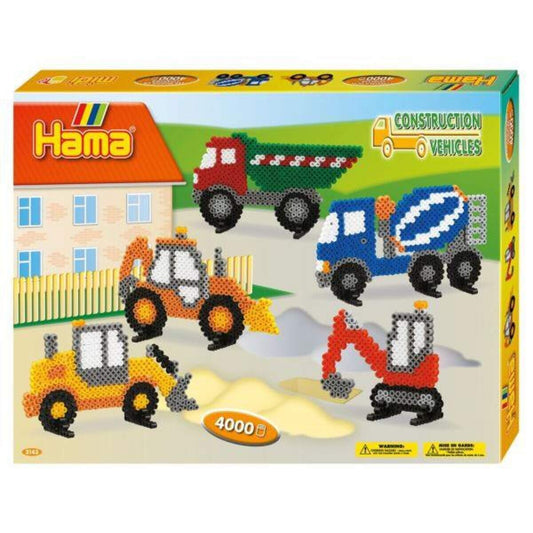 Hama Midi Bügelperlen Geschenkpackung Baufahrzeuge, ca. 4000 Bügelperlen