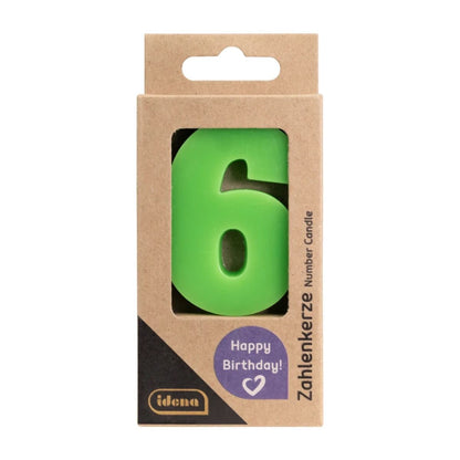 Idena Zahlenkerze - "6", grün