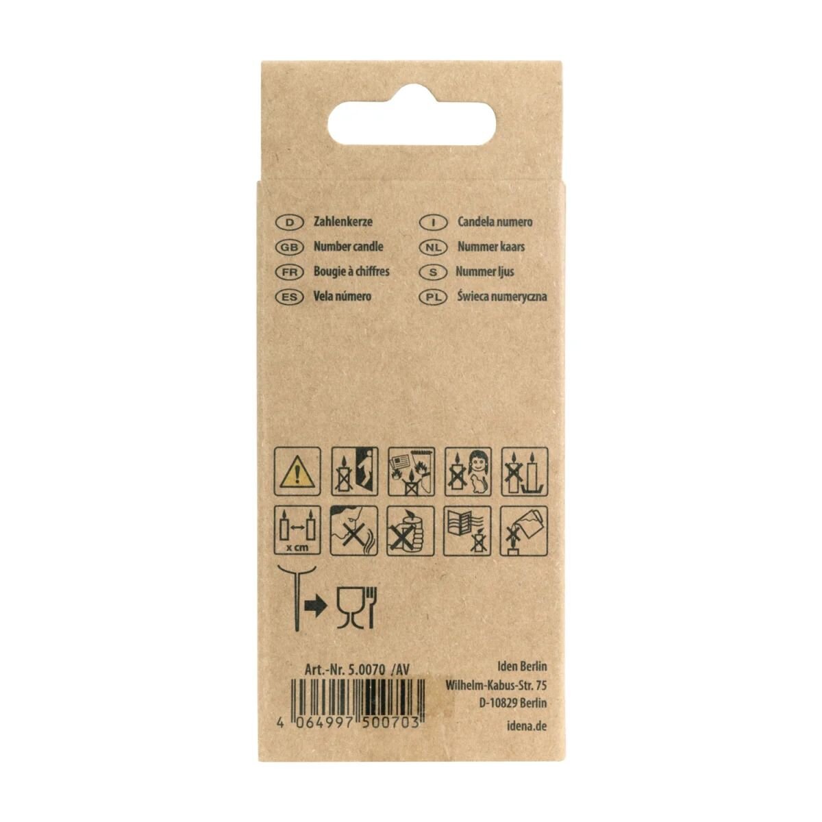 Idena Zahlenkerze - "6", grün