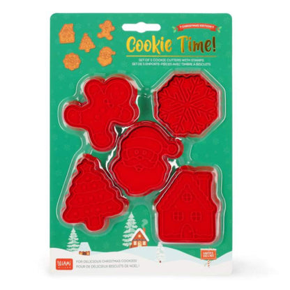 Legami Ausstechformen mit Stempeln Cookie Time! Weihnachten, 5-teilig