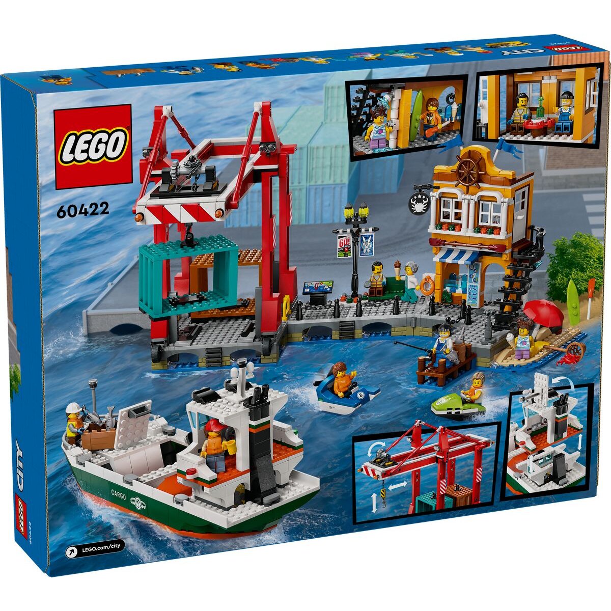 LEGO® City 60422 Hafen mit Frachtschiff