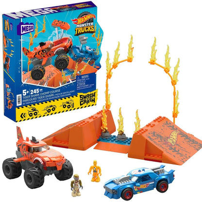 Hot Wheels MEGA Hot Wheels Monster Trucks Tiger Shark Crash Wettkampf