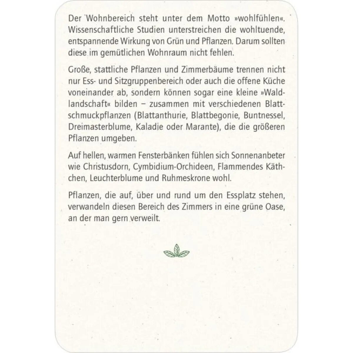 moses. Blatt & Blüte Grüner Wohnen
