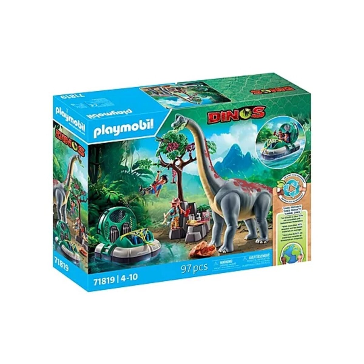 PLAYMOBIL® 71819 Dinos Brachiosaurus-Begegnung mit Luftkissenboot