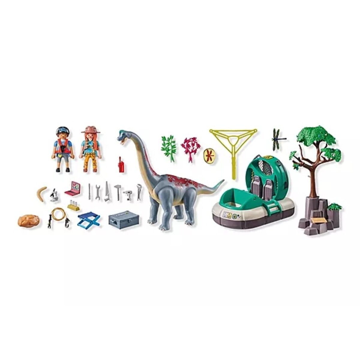 PLAYMOBIL® 71819 Dinos Brachiosaurus-Begegnung mit Luftkissenboot