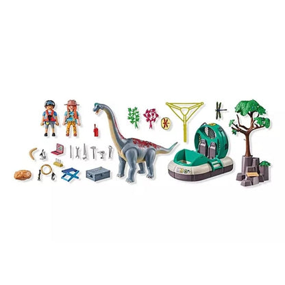 PLAYMOBIL® 71819 Dinos Brachiosaurus-Begegnung mit Luftkissenboot