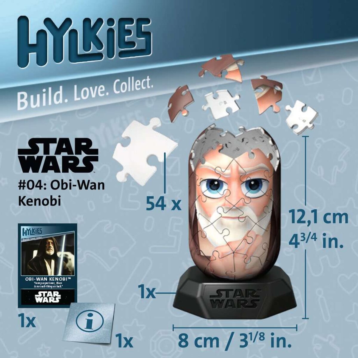 Ravensburger 3D Puzzle - Hylkies Star Wars #04 Obi-Wan Kenobi, 54 Teile