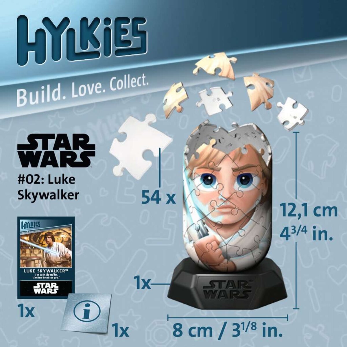 Ravensburger 3D Puzzle - Hylkies Star Wars #02 Luke Skywalker, 54 Teile