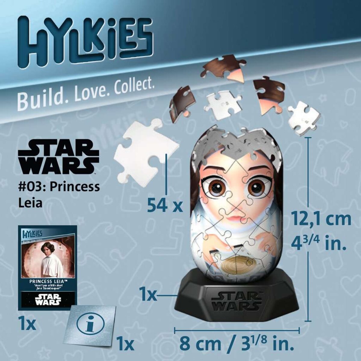 Ravensburger 3D Puzzle - Hylkies Star Wars #03 Princess Leia, 54 Teile