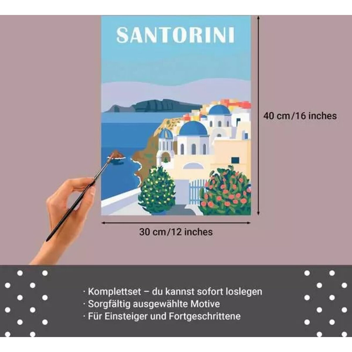 Ravensburger CreArt Malen nach Zahlen - Leinwand Farbenfrohes Santorini