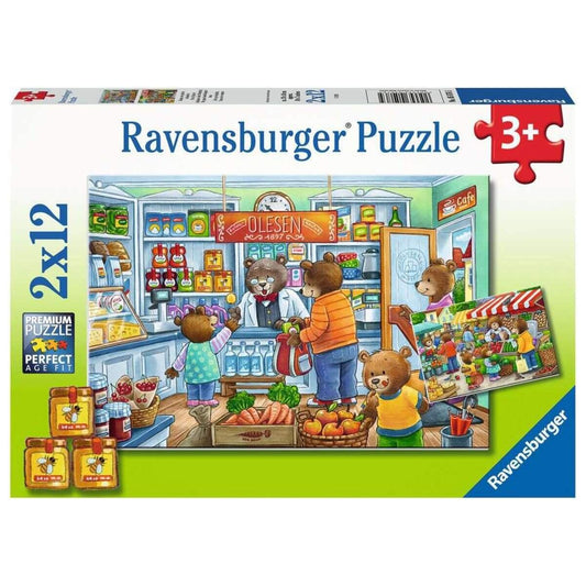 Ravensburger Puzzle - Komm, wir gehen einkaufen, 2x12 Teile