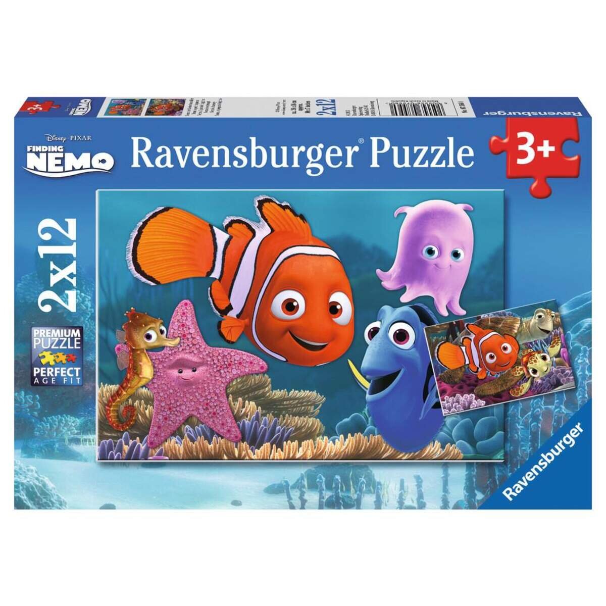 Ravensburger Puzzle - Nemo der kleine Ausreißer, 2x12 Teile
