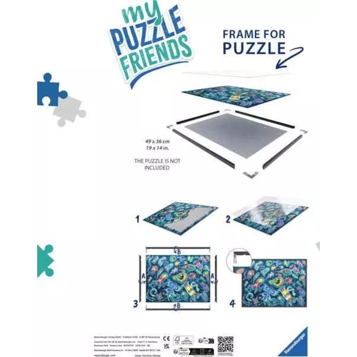 Ravensburger Puzzle-Rahmen schwarz 500 Teile, Format 50 x 37 cm