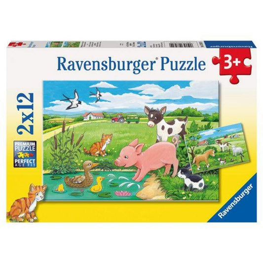 Ravensburger Puzzle Tierkinder auf dem Land, 2 x 12 Teile