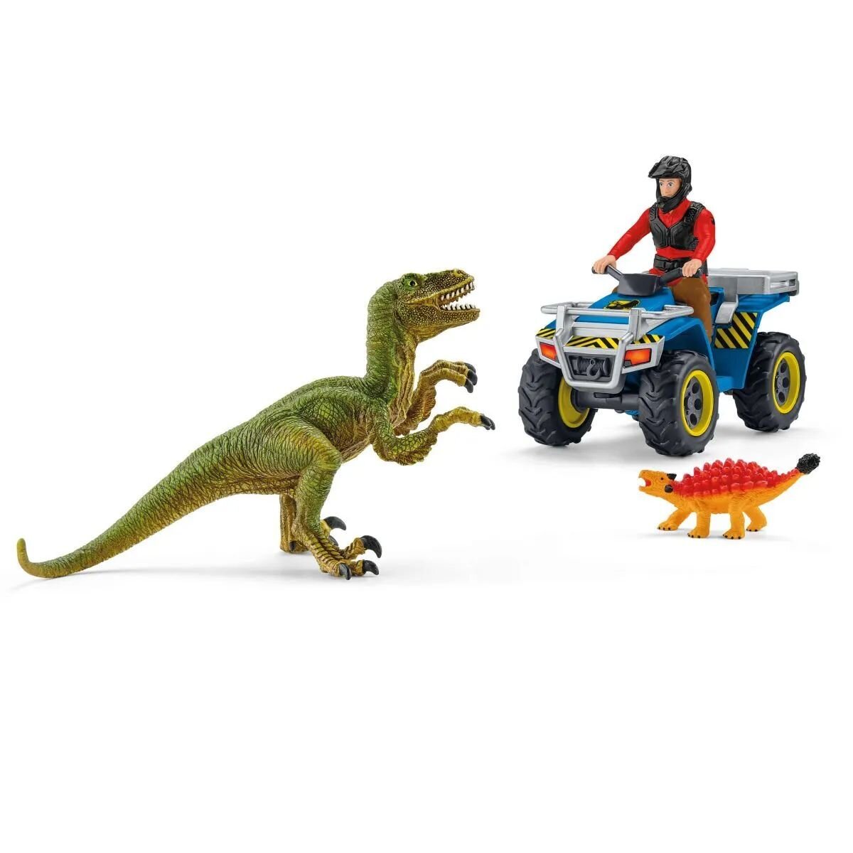 schleich® DINOSAURS 41466 Dinosaurs - Flucht auf Quad vor Velociraptor