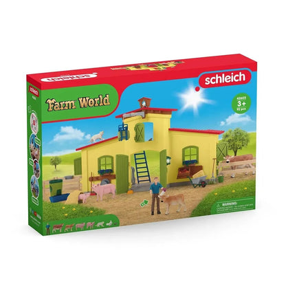schleich® FARM WORLD 42605 Großer Stall mit Tieren und Zubehör