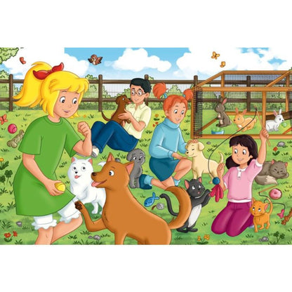 Schmidt Spiele Puzzle - Bibi Blocksberg: Tierpension, 100 Teile, Eco-Friendly, Gras Kinderpuzzle