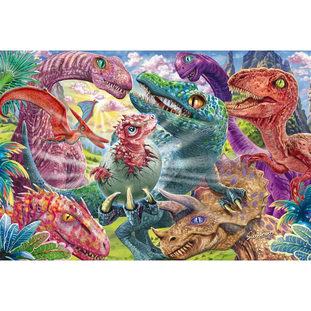 Schmidt Spiele Puzzle - Kleine Dinos, große Abenteuer, 100 Teile, Eco-Friendly, Gras Kinderpuzzle
